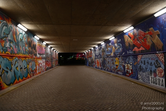 Vibrant graffiti tunnel in Amsterdam, Netherlands in Amsterdam Netherlands. . - image from year 2025 #005