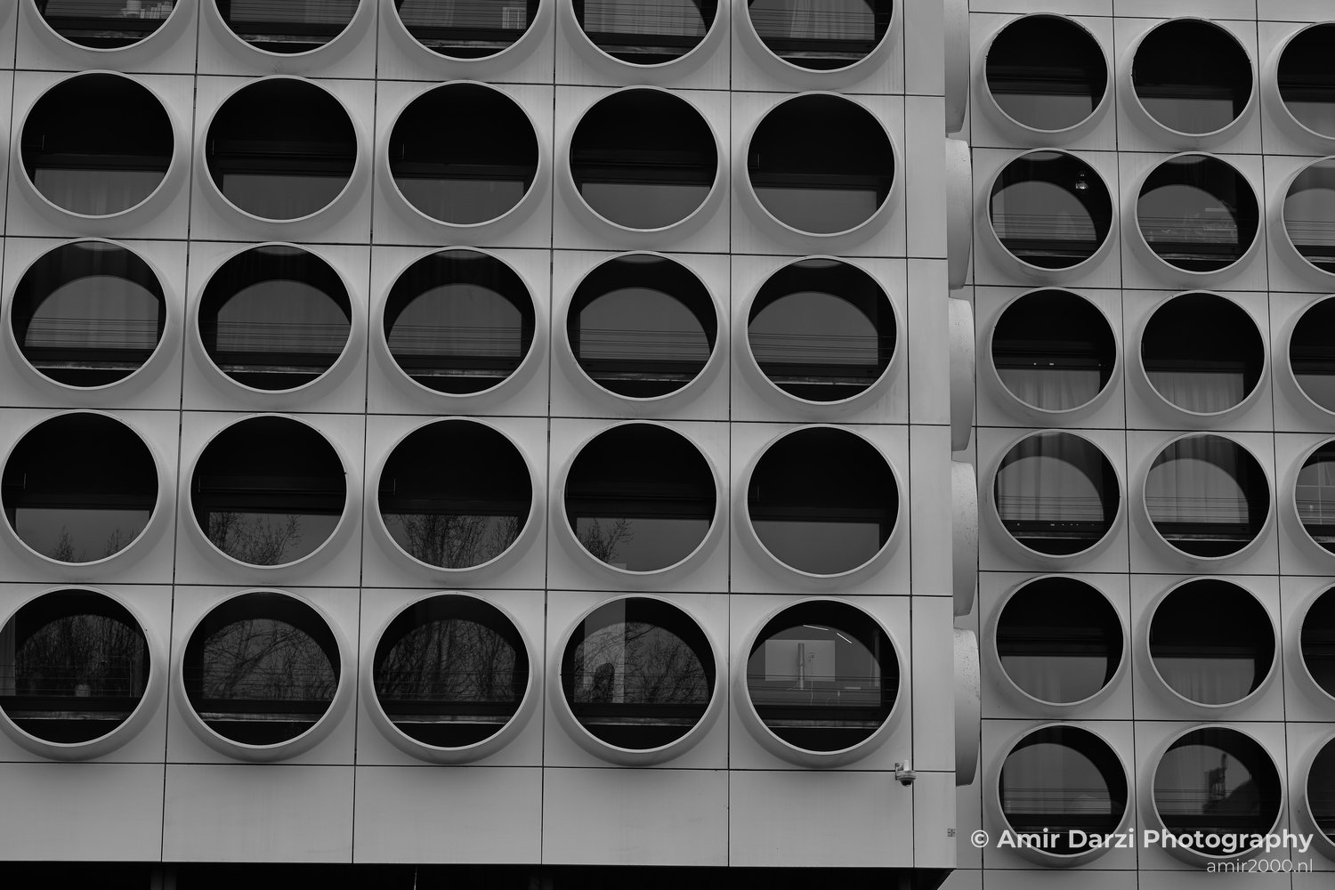Structural view of architectural structure showing structural profile against open sky in Amsterdam Netherlands.