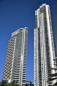 Two tall residential buildings against a clear blue sky in Ramat Gan, Israel. - image from year 2026 #003