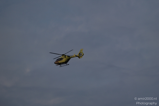 Helicopter with approach path alignment and sky contrast in Amsterdam Netherlands. image from year 2026 #2