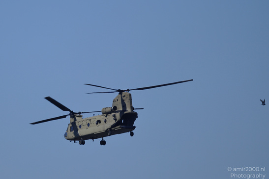 Boeing CH-47 Chinook of the Royal Netherlands Air Force moving through the Amsterdam sky with - image from year 2026 #005