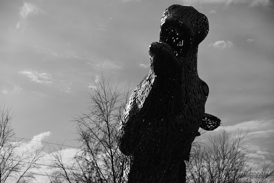A large, detailed sculpture of a horse's head appear together in Scotland United Kingdom. - image from year 2026 #002